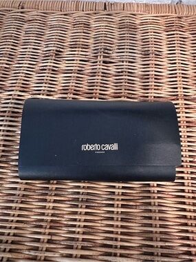 Roberto Cavalli Black Fold-Over Sunglass Case